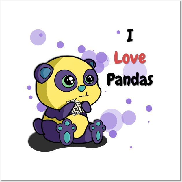 I Love Pandas | Python Dusk Black Wall Art by aRtVerse